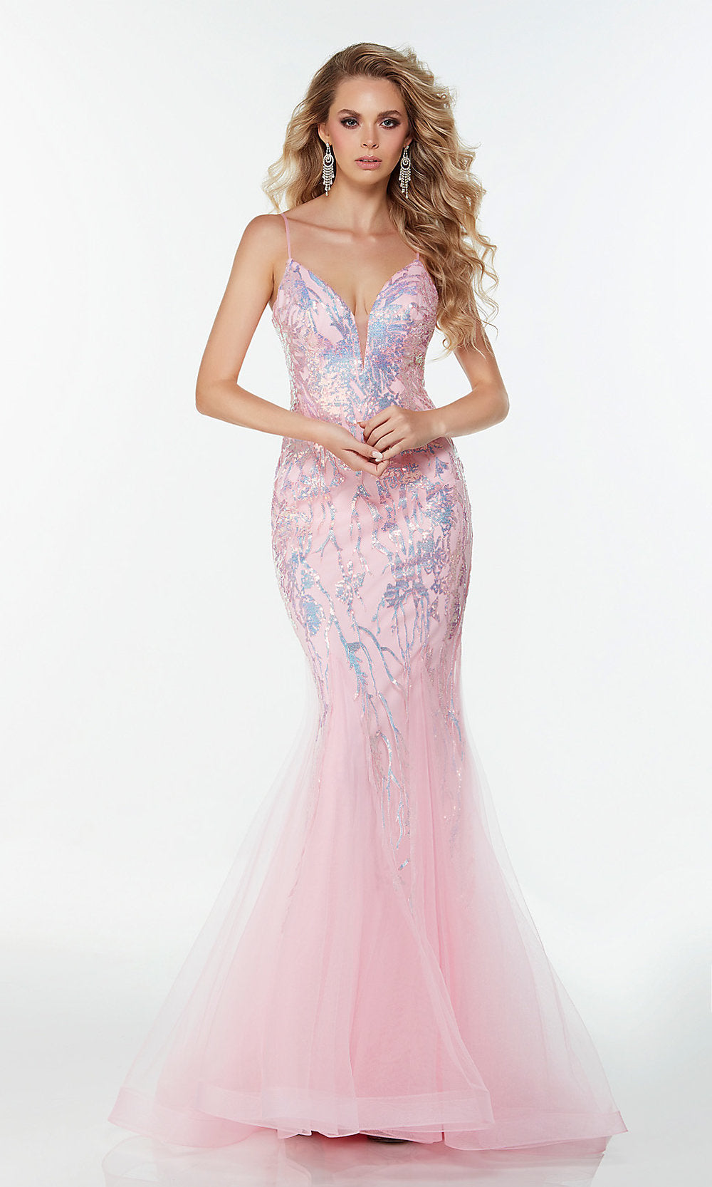 pink mermaid prom dress